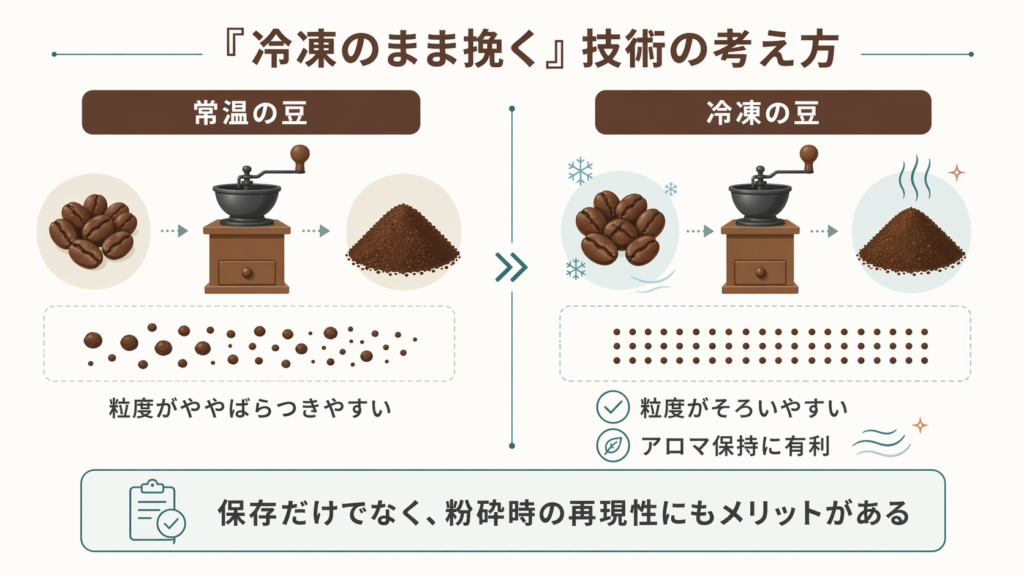 【決定版】コーヒー豆の冷凍保存、科学的根拠と「冷凍のまま挽く」技術