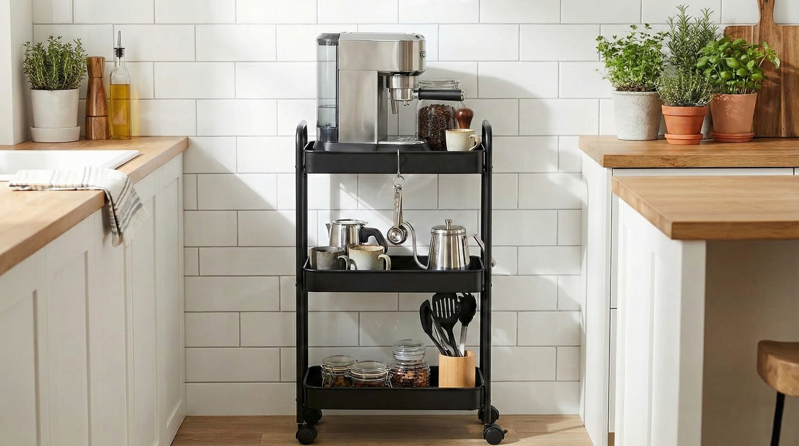 幅20cm級スリムワゴン（フラット棚板タイプ）