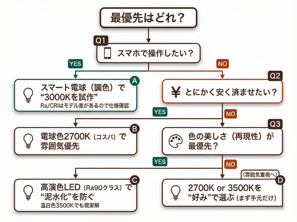 読者が迷わず「自分の買い方」に着地できる。
