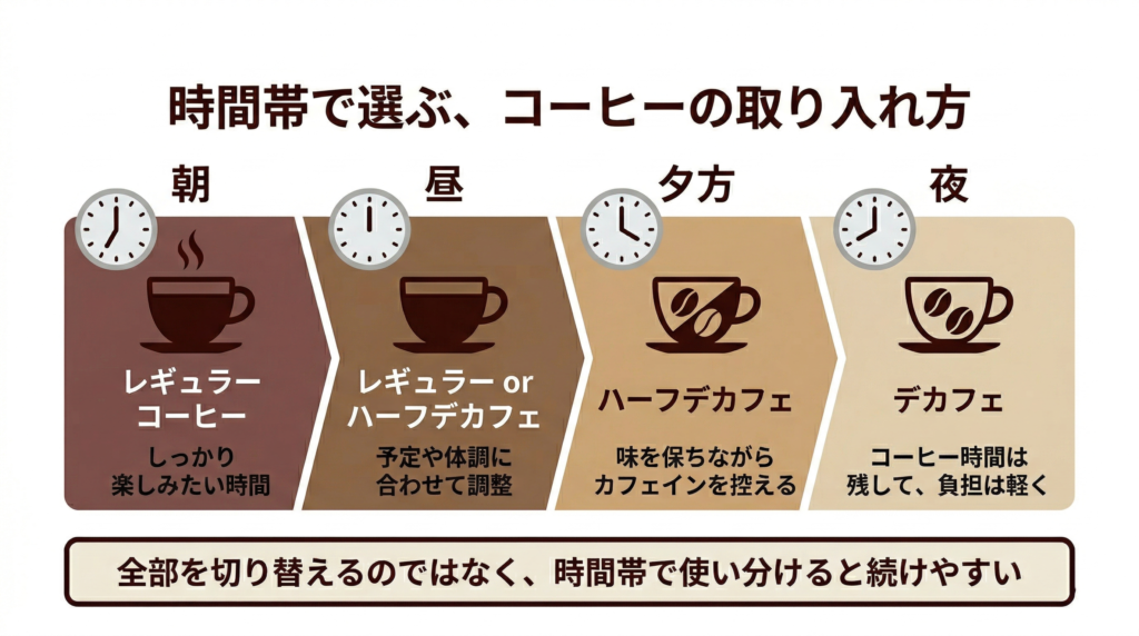 1日の中でどう使い分けるか